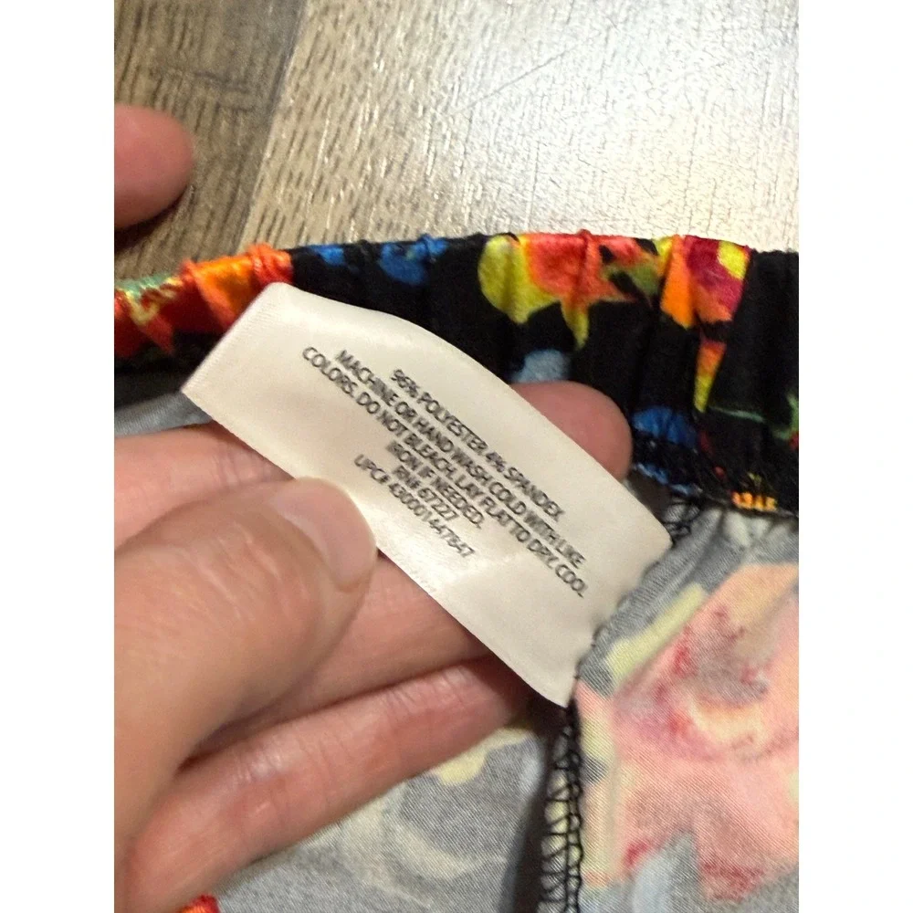 Bobbie Brooks Sleepwear Womens Size S Black Floral Pajama Pants Wide Leg